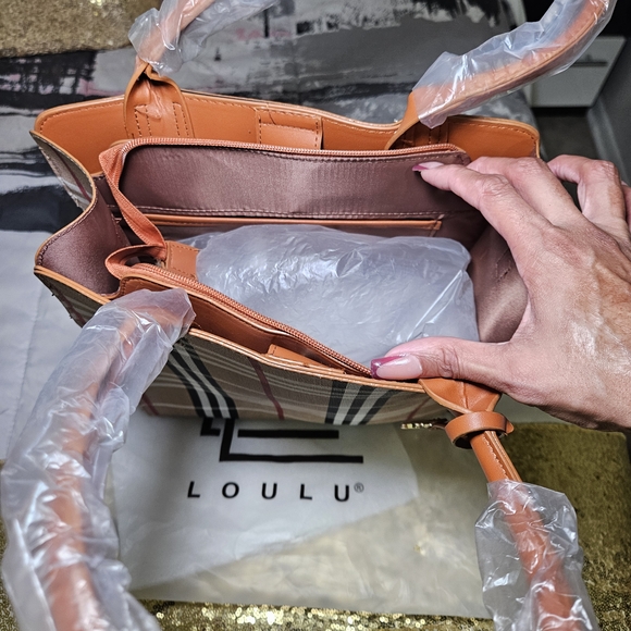 Loulou Studio Tan and Black Plaid ClutchNWT - Picture 5 of 11